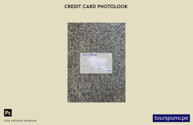listo para imprimir plantilla frontal de aspecto fotográfico de la tarjeta visa 